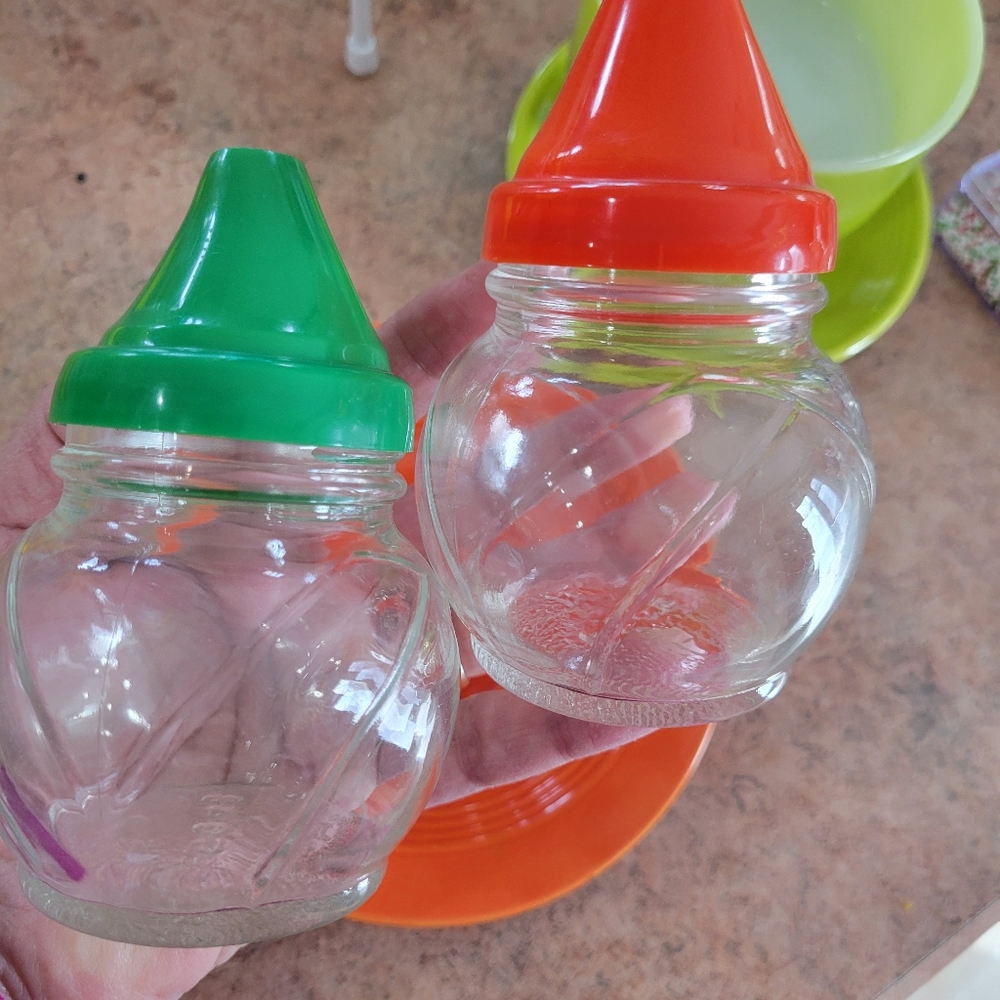 Vintage Hazel Atlas Condiment Dispensers ~ Retro ~ MCM ~ 1950s - 1960s